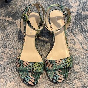 Marc Fisher Green and Blue Patterned Sandals